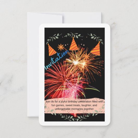 Kids Birthday Invitation Template – Customizable P 招待状 (正面)