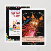 Kids Birthday Invitation Template – Customizable P 招待状 (正面/裏面)
