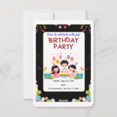 Kids Birthday Invitation Template – Customizable P 招待状 (裏面)