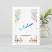 Kids Birthday Invitation Template – Customizable P 招待状 (スタンド正面)