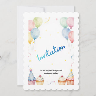 Kids Birthday Invitation Template – Customizable P 招待状