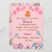 Kid's Birthday Invitations  招待状 (正面/裏面)