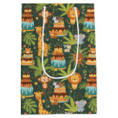 Kids Birthday Jungle Themed Gift Bag ミディアムペーパーバッグ (裏面)