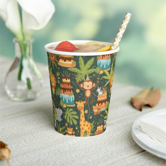 Kids Birthday Jungle Themed Paper Cups 紙コップ (インサイチュ)