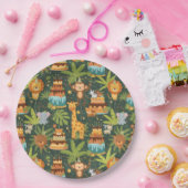 Kids Birthday Jungle Themed Paper Plates ペーパープレート (パーティー)