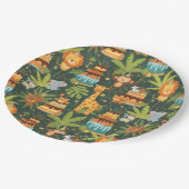 Kids Birthday Jungle Themed Paper Plates ペーパープレート (アングル)