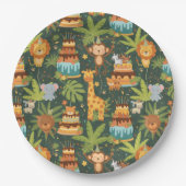 Kids Birthday Jungle Themed Paper Plates ペーパープレート (正面)