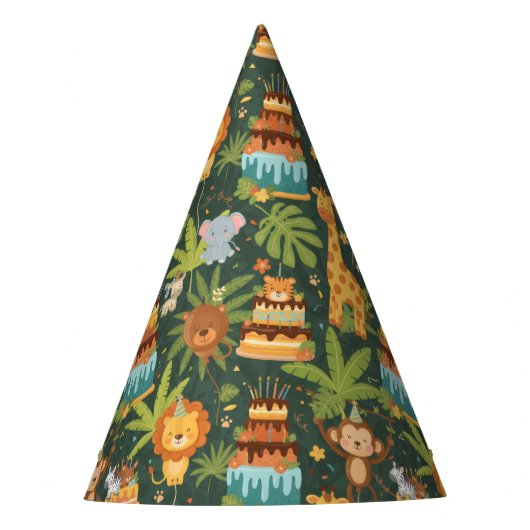 Kids Birthday Jungle Themed Party Hats パーティーハット (正面)