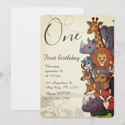 Kids Birthday Party 招待状 (正面/裏面)