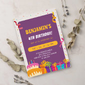 Kids Birthday Party Cake And Gifts Design Birthday 招待状