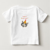 Kids Birthday Party Dinosaur Fun Design ベビーTシャツ (裏面)