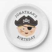 Kids Birthday Party | Fun Boy Pirate Adventure ペーパープレート (正面)