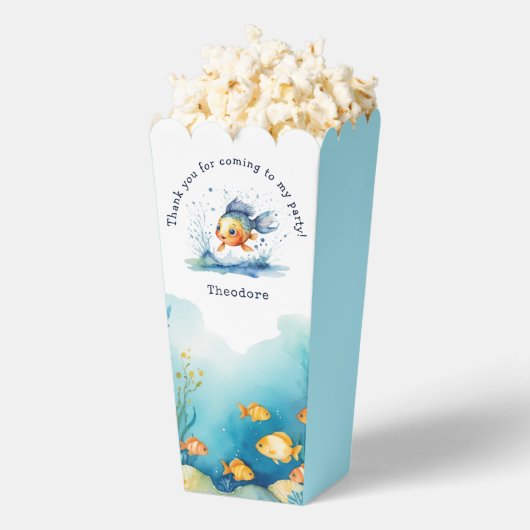 Kids Birthday Party Jumping Fish Thank You フェイバーボックス (はじけた状態)