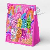 Kids Birthday Rainbow Glitter Favor Boxes フェイバーボックス (裏面サイド)