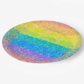 Kids Birthday - Rainbow Party ペーパープレート (アングル)