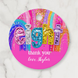 Kids Birthday Rainbow Party Design フェイバータグ