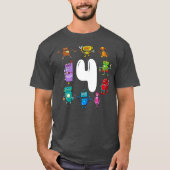 Kids Birthday Robot Age four 4th Birthday Tシャツ (正面)