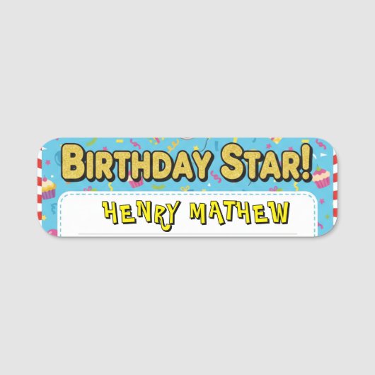 Kids' Birthday Star! Personalized Name 名札 (正面)