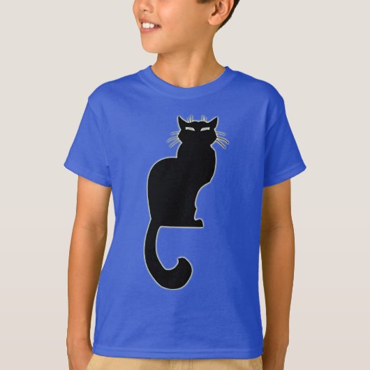 Kid's Black Cat Tシャツキャットオーガニックキッズティー Tシャツ (正面)