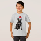 Kids Black Labrador Dog Lover Funny Christmas Tシャツ (正面フル)