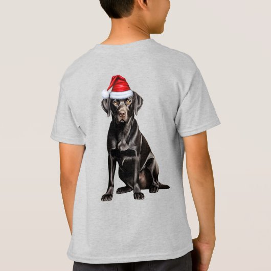 Kids Black Labrador Dog Lover Funny Christmas Tシャツ (裏面)