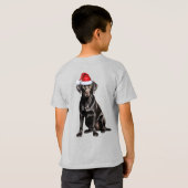 Kids Black Labrador Dog Lover Funny Christmas Tシャツ (裏面フル)