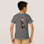 Kids Black Tan Coonhound Dog Lover Funny Christmas Tシャツ (裏面フル)
