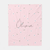 Kids' Blanket with Pink Daisies - Delicate Design フリースブランケット (正面)