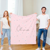 Kids' Blanket with Pink Daisies - Delicate Design フリースブランケット