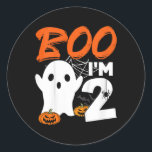 Kids Boo Im 2 Halloween Costume Birthday Party Dec ラウンドシール<br><div class="desc">キッズブイム2ハロウィーン衣装バースデーパーティードデコレーション幼児</div>