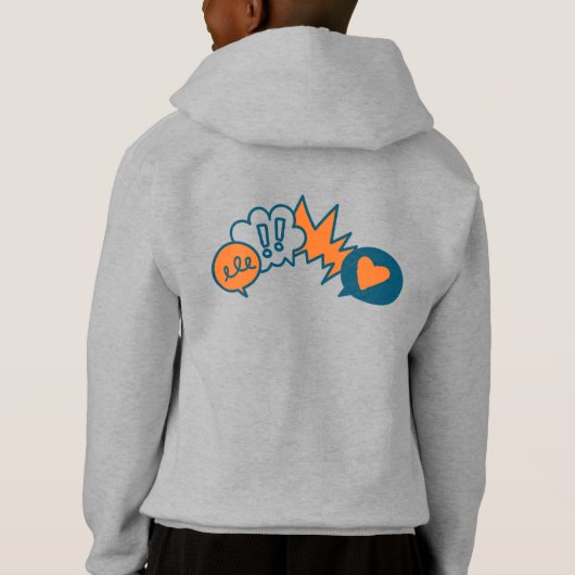 Kids - Boys grey hoodie with navy logo (裏面)