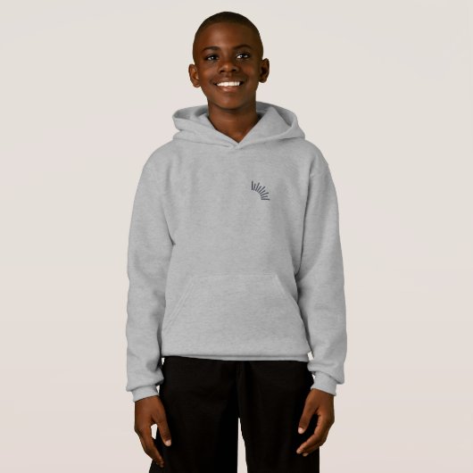 Kids - Boys grey hoodie with speech illustration (正面フル)