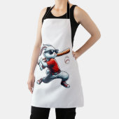 Kids Boys Happy Easter Bunny Playing Baseball East エプロン (インサイチュ)