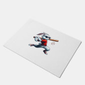 Kids Boys Happy Easter Bunny Playing Baseball East ドアマット (アングル)