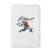 Kids Boys Happy Easter Bunny Playing Baseball East バスマット (正面縦)