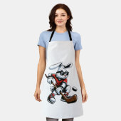 Kids Boys Happy Easter Bunny Playing Hockey Easter エプロン (着用した状態)