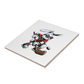 Kids Boys Happy Easter Bunny Playing Hockey Easter タイル (側面)