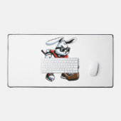 Kids Boys Happy Easter Bunny Playing Hockey Easter デスクマット (キーボード&マウス)