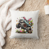 Kids Boys Happy Easter Day Bunny Monster Truck Egg クッション (ブランケット)