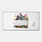 Kids Boys Happy Easter Day Bunny Monster Truck Egg デスクマット (キーボード&マウス)