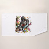 Kids Boys Happy Easter Day Bunny Monster Truck Egg バスタオル (バスタオル)