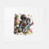 Kids Boys Happy Easter Day Bunny Monster Truck Egg フリースブランケット (正面(横))