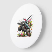 Kids Boys Happy Easter Day Bunny Monster Truck Egg ラージ壁時計 (傾斜)