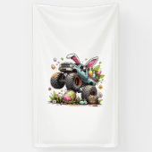 Kids Boys Happy Easter Day Bunny Monster Truck Egg 横断幕 (縦)