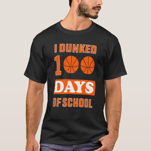 Kids Boys I Dunked 100 Days of School Basketball Tシャツ (正面)
