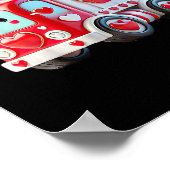 Kids Boys Kawaii Valentine Red Recycling Trash Tru ポスター (角)