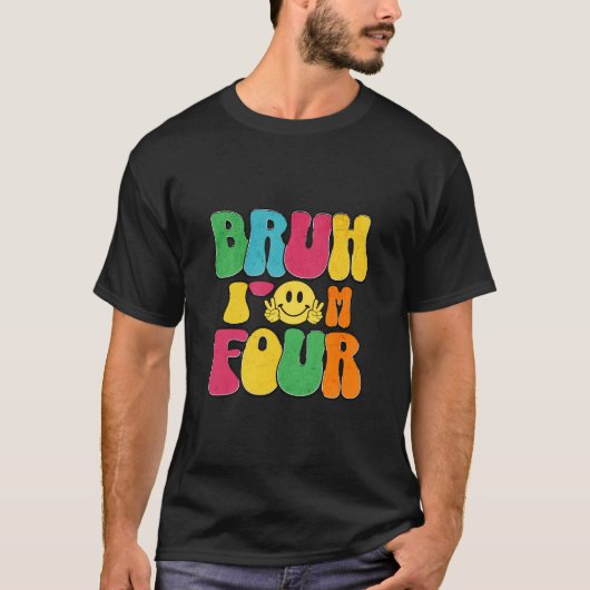 Kids Bruh私は4歳4歳おもしろいの誕生日Tシャツ Tシャツ (正面)