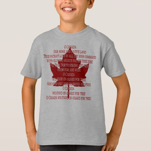 Kid's Canada Anthem Jersey Souvenir Canada Shirt Tシャツ (正面)