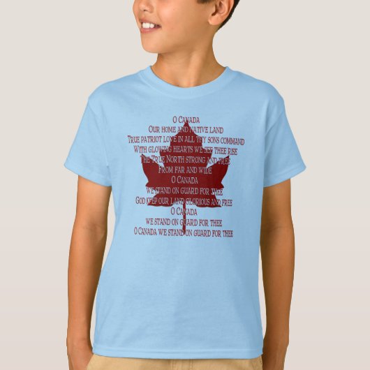 Kid's Canada Anthem Jersey Souvenir Canada Shirt Tシャツ (正面)