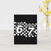 Kids Checkered I Was 6 Now Im 7 Birthday Seven Yea カード (黄色い花)